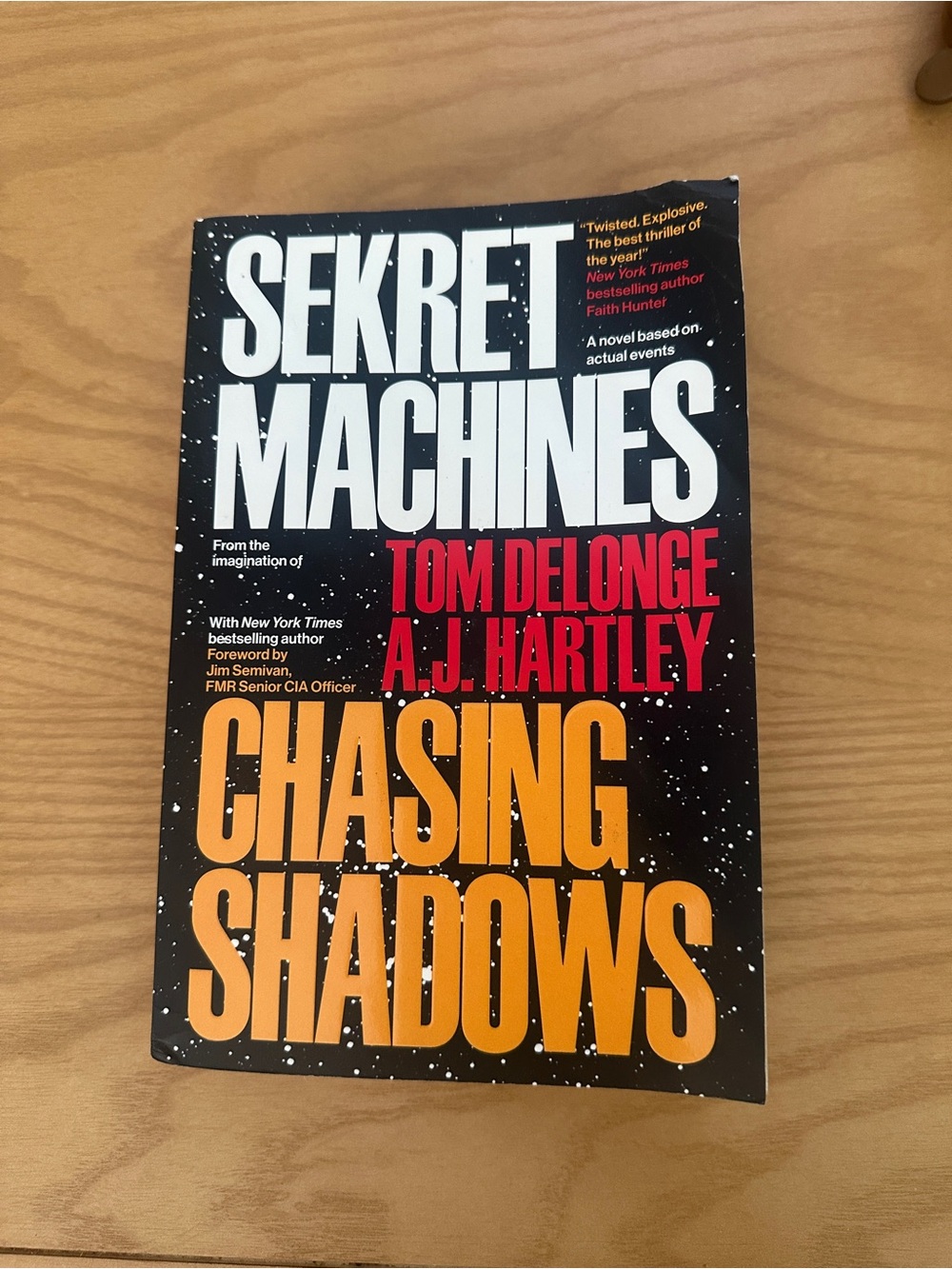 Tom DeLonge & A.J. Hartley Chasing Shadows Paperback - Black & Orange Cover